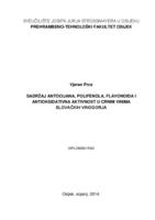 Sadržaj antocijana, polifenola, flavonoida i antioksidativna aktivnost u crnim vinima slovačkih vinogorja