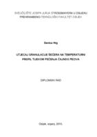 Utjecaj granulacije šećera na temperaturni profil tijekom pečenja čajnog peciva