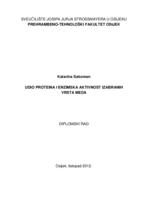 Udio proteina i enzimska aktivnost izabranih vrsta meda