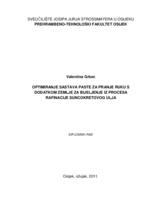 Optimiranje sastava paste za pranje ruku s dodatkom zemlje za bijeljenje iz procesa rafinacije suncokretovog ulja