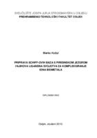 Priprava Schiff-ovih baza s piridinskom jezgrom i njihova ligandna svojstva za kompleksiranje iona biometala