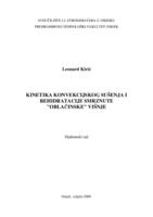 Kinetika konvekcijskog sušenja i rehidratacije smrznute "oblačinske" višnje