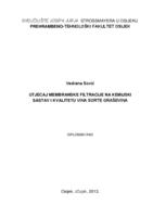 Utjecaj membranske filtracije na kemijski sastav i kvalitetu vina sorte Graševina